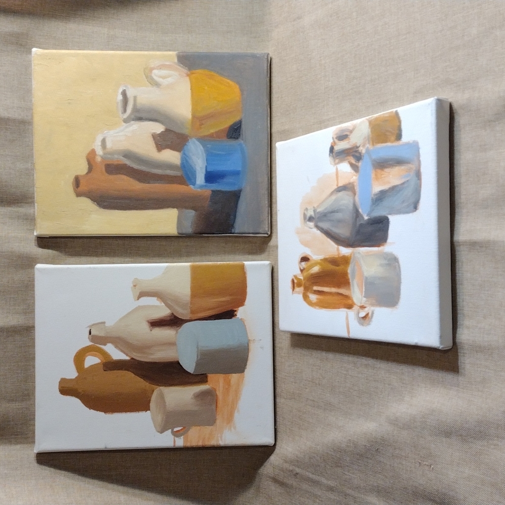 Set of three paintings